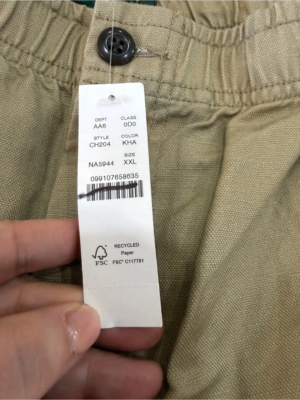 J.Crew Men’s Cotton Linen Khaki Shorts XXL CH204